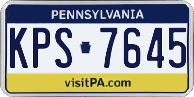 PA license plate KPS7645