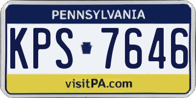 PA license plate KPS7646