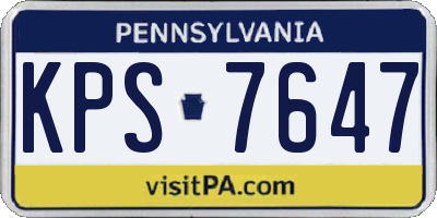 PA license plate KPS7647