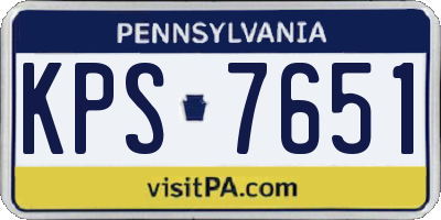 PA license plate KPS7651