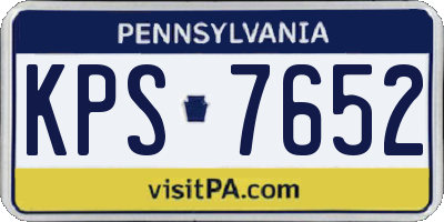 PA license plate KPS7652