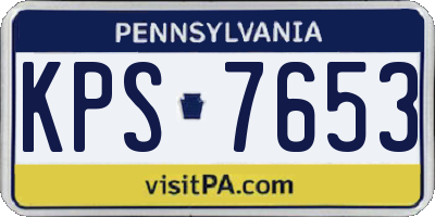 PA license plate KPS7653