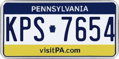 PA license plate KPS7654