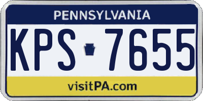 PA license plate KPS7655