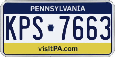 PA license plate KPS7663