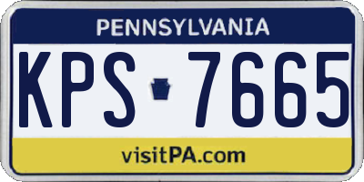 PA license plate KPS7665