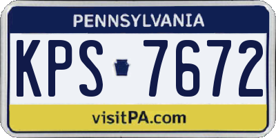 PA license plate KPS7672