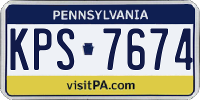 PA license plate KPS7674