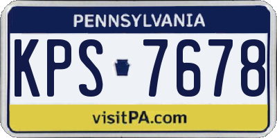 PA license plate KPS7678