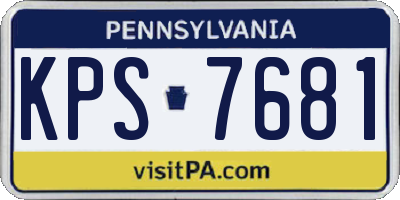 PA license plate KPS7681
