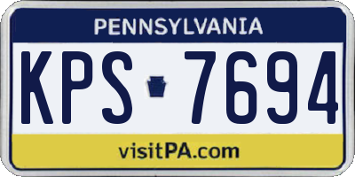 PA license plate KPS7694