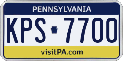 PA license plate KPS7700