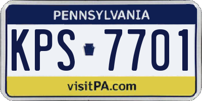 PA license plate KPS7701