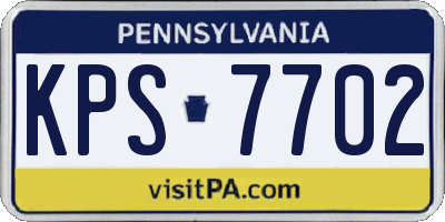 PA license plate KPS7702