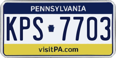 PA license plate KPS7703