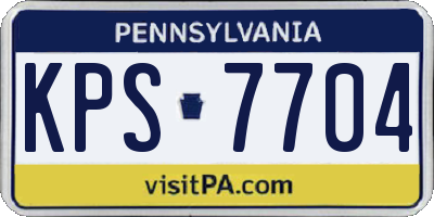 PA license plate KPS7704