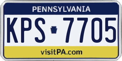 PA license plate KPS7705