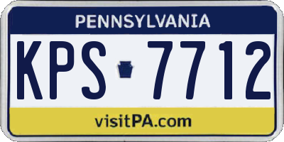 PA license plate KPS7712