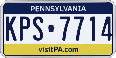 PA license plate KPS7714