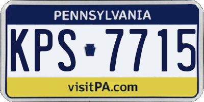 PA license plate KPS7715