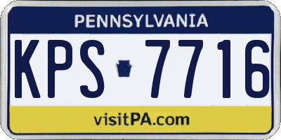 PA license plate KPS7716