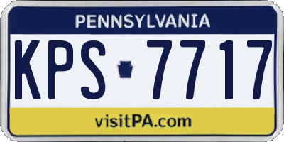 PA license plate KPS7717
