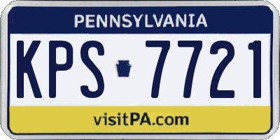 PA license plate KPS7721