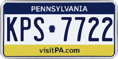 PA license plate KPS7722