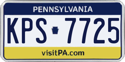 PA license plate KPS7725