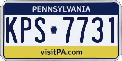 PA license plate KPS7731