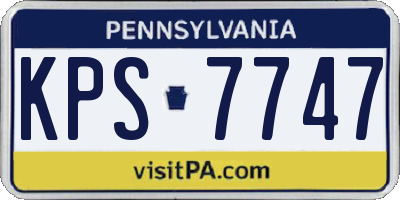 PA license plate KPS7747