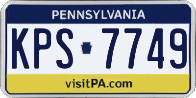 PA license plate KPS7749