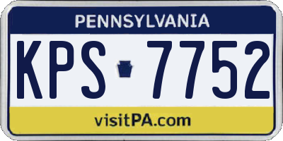 PA license plate KPS7752