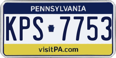 PA license plate KPS7753