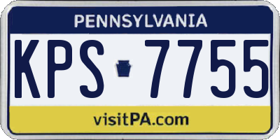 PA license plate KPS7755
