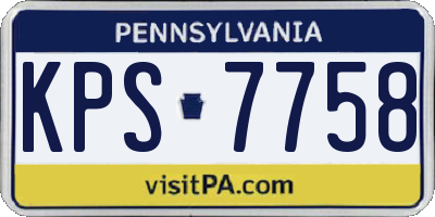 PA license plate KPS7758