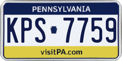 PA license plate KPS7759