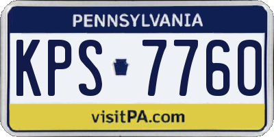PA license plate KPS7760