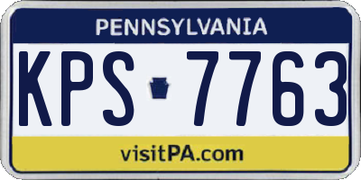 PA license plate KPS7763