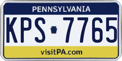 PA license plate KPS7765