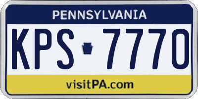 PA license plate KPS7770