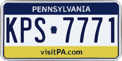 PA license plate KPS7771