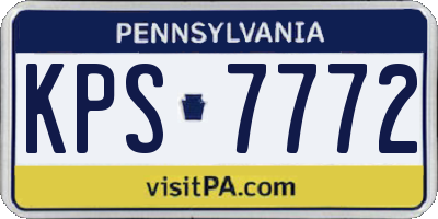 PA license plate KPS7772