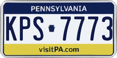 PA license plate KPS7773