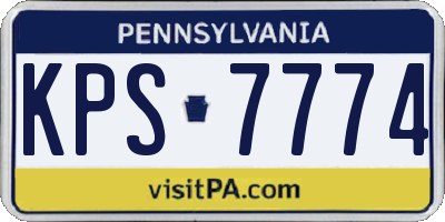 PA license plate KPS7774