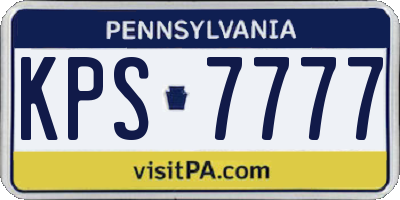 PA license plate KPS7777