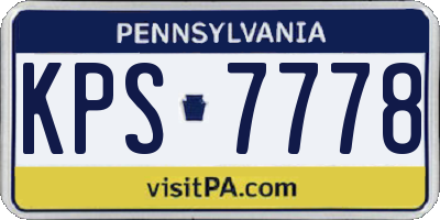 PA license plate KPS7778