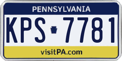 PA license plate KPS7781