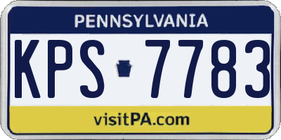 PA license plate KPS7783