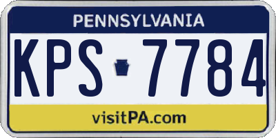 PA license plate KPS7784